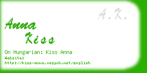 anna kiss business card